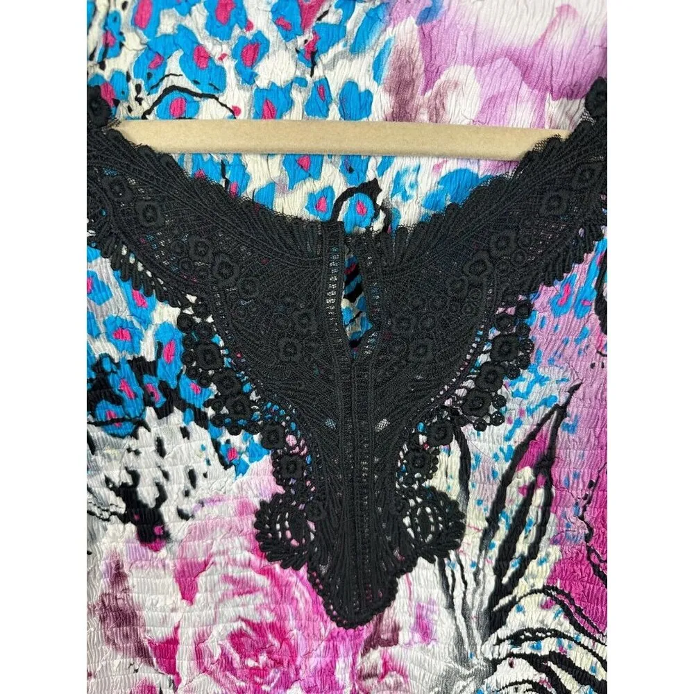 Alberto Makali Small Women Top Long Sleeve Crinkle Lace Fairy Whimsigoth Y2k - Image 11