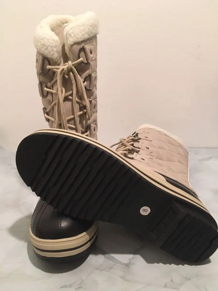 Quilted Duck Boots, Size 8 Tan - Image 5