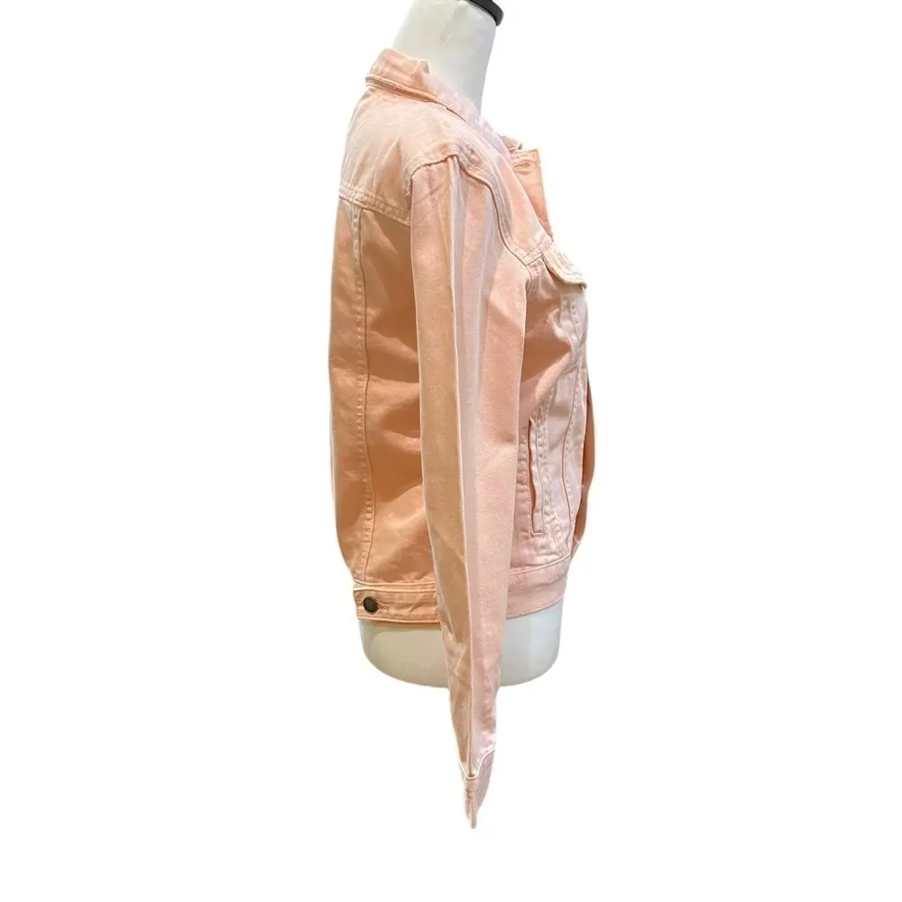 Neon Blonde NWT Women’s Size XS Pink Denim Jacket Pastel “Dreamer” Distressed - Image 5