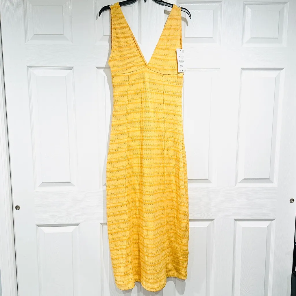 NWT Zara Rustic Midi/Maxi Orange/Yellow Dress - Image 6