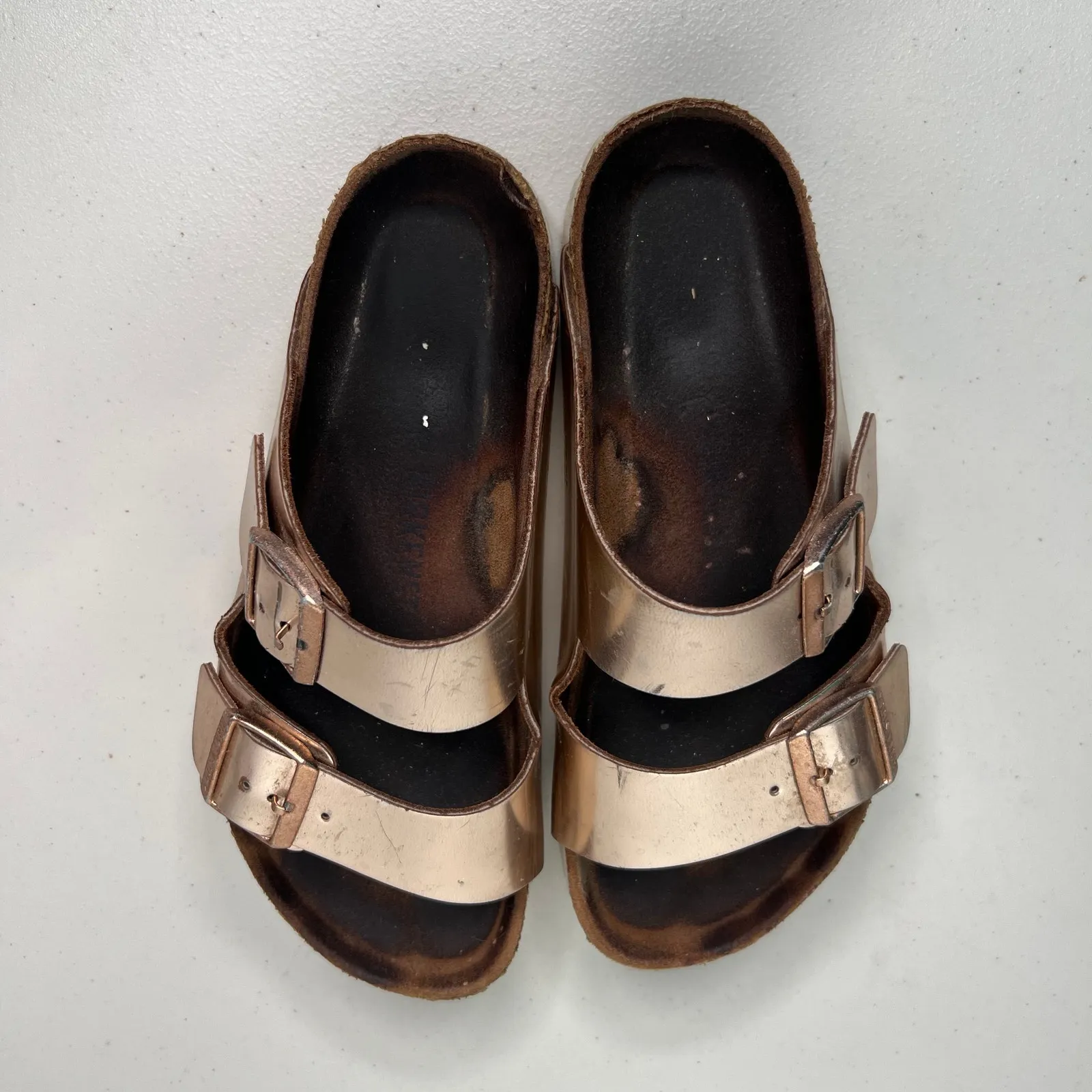 Birkenstock Arizona Rose Gold Leather Sandal 39 - Image 5