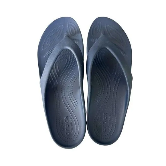 Crocs Women's Sandals Kadee II Flip Flop Water Shoes Beach Flats Slip On Blue - Image 2