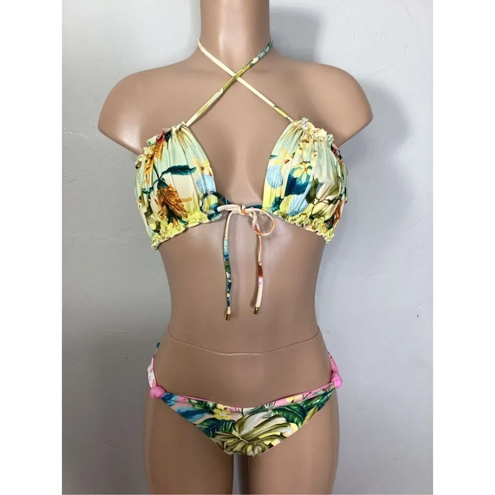 New. Pilyq/PQ oasis ruched reversible bikini. L-top/M-bottom. Retails $156 - Image 8