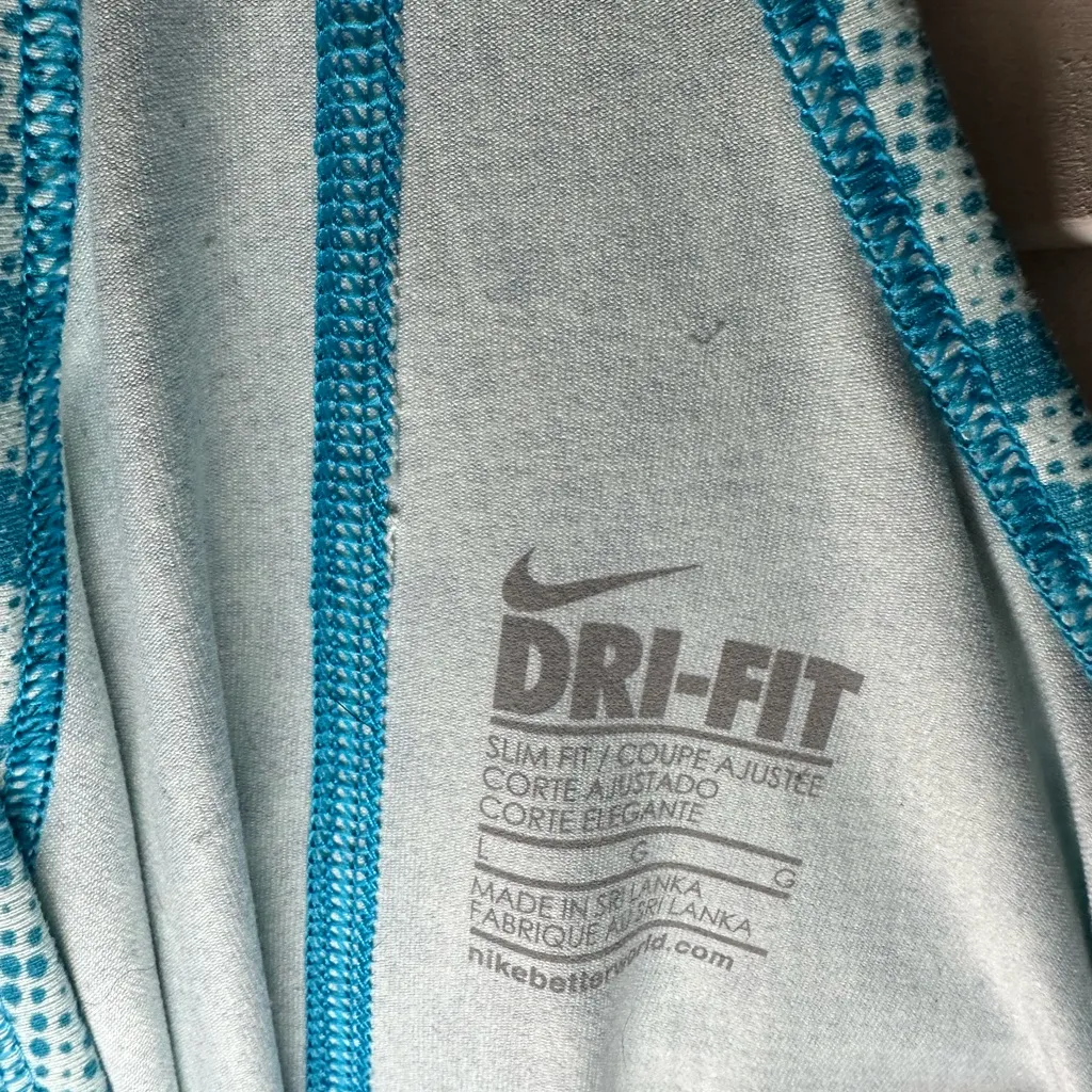 🩵Nike Teal Blue Printed Dri-FIT Racerback Athletic Tank - Image 4