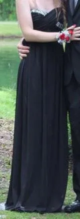 Black Rhinestone Sweetheart Prom Dress - Image 3