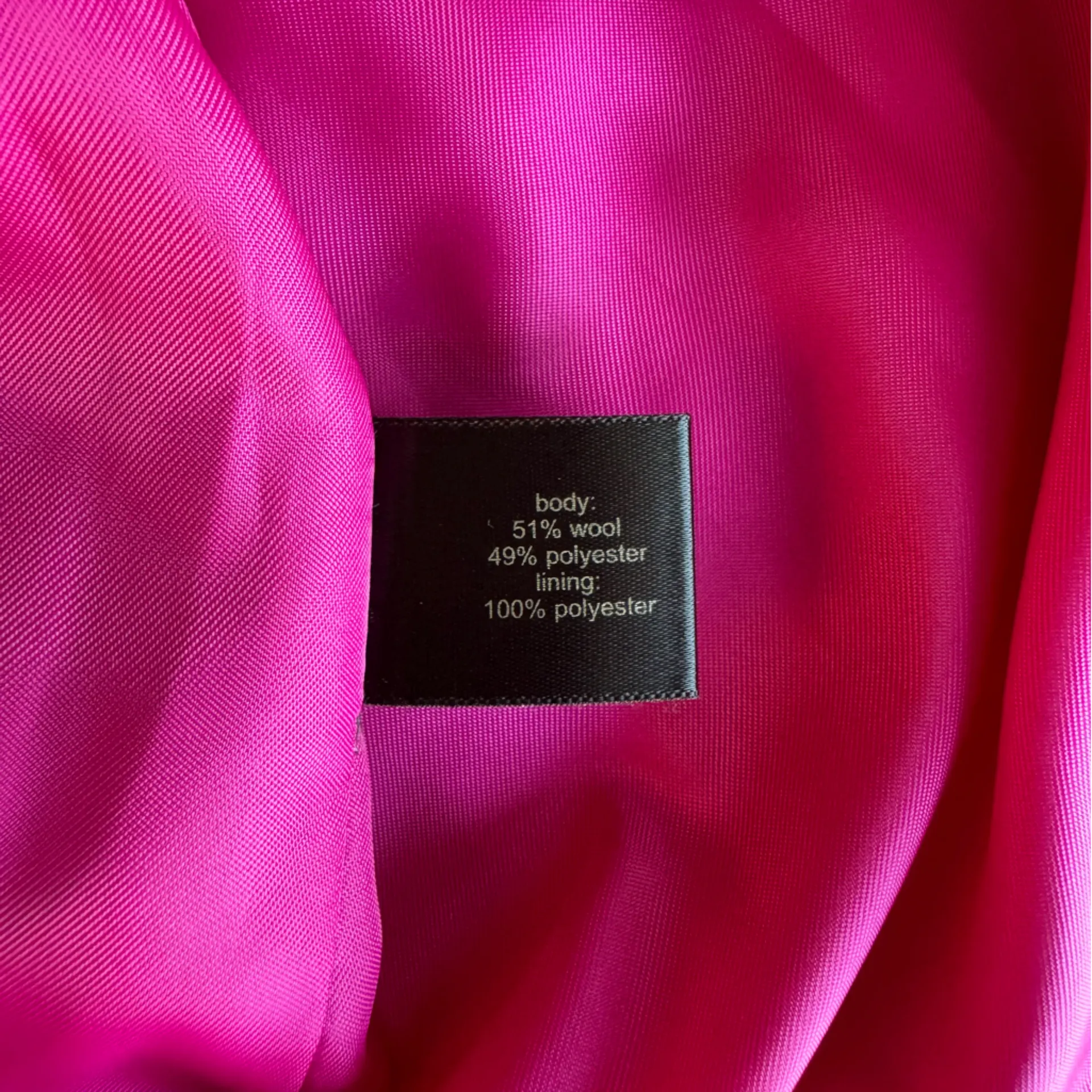 The Limited Hot Pink Fuschia Gold Button Wool Cropped Trench Jacket Large - Image 6