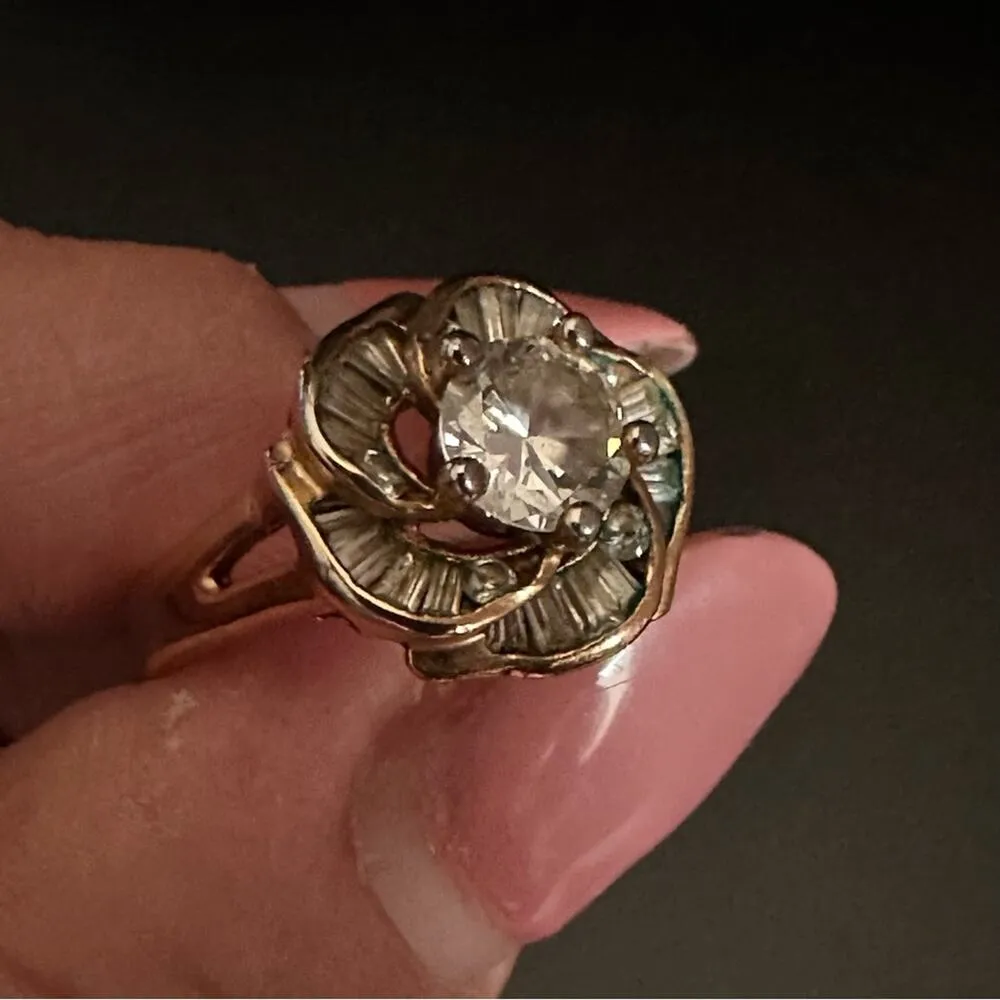 Vintage Rose Gold And Sterling Silver Ring - Image 7