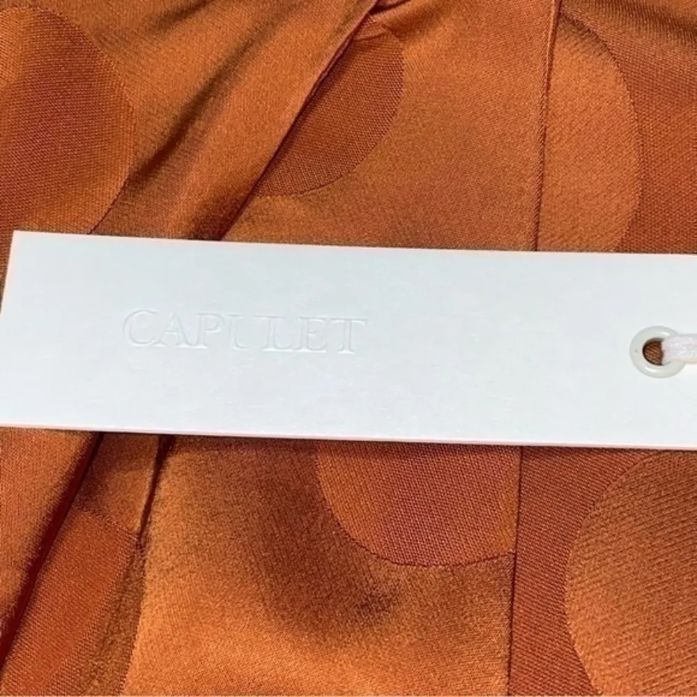 Capulet Women’s Size XS Rust Burnt Orange Evelyn Deep V Polka Dot Dress - Image 13