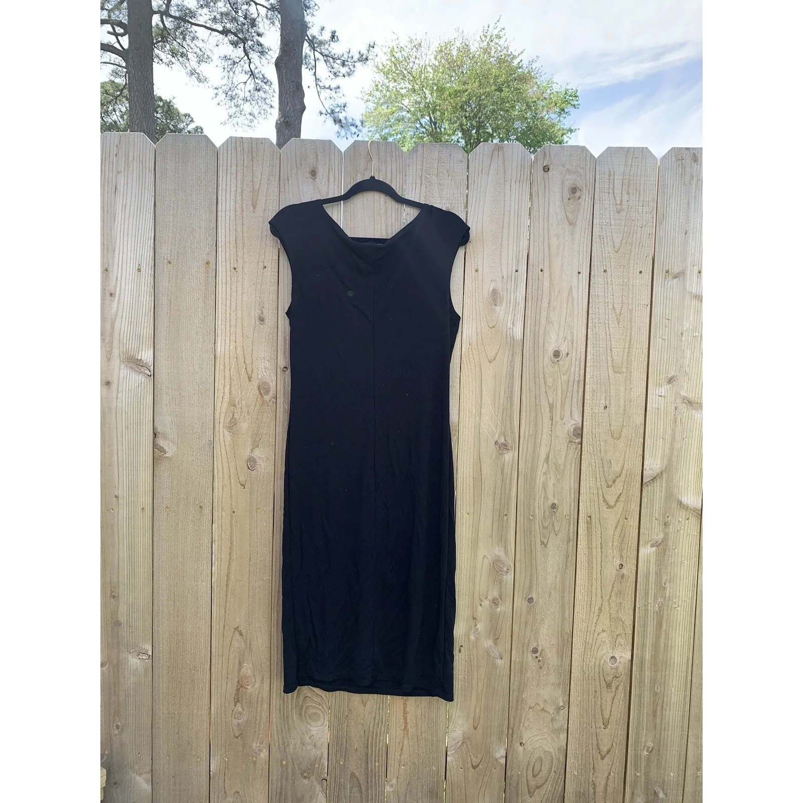 Max Studio Black Y2k Dress Size Large Fabric Belt‎ Casual Classy Minimalist Fall - Image 5