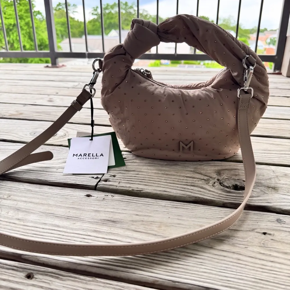 NWT Padded bag and purse with rhinestones Tan - Image 3