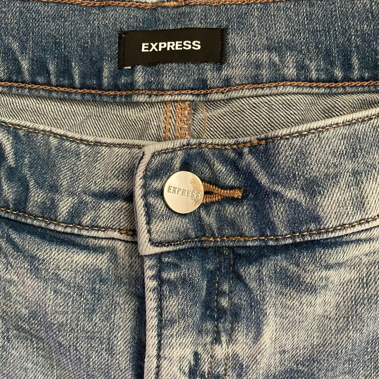 Express Plus Size 16 16R Low Rise Bootcut Boot Cut Jeans Distressing - Image 3