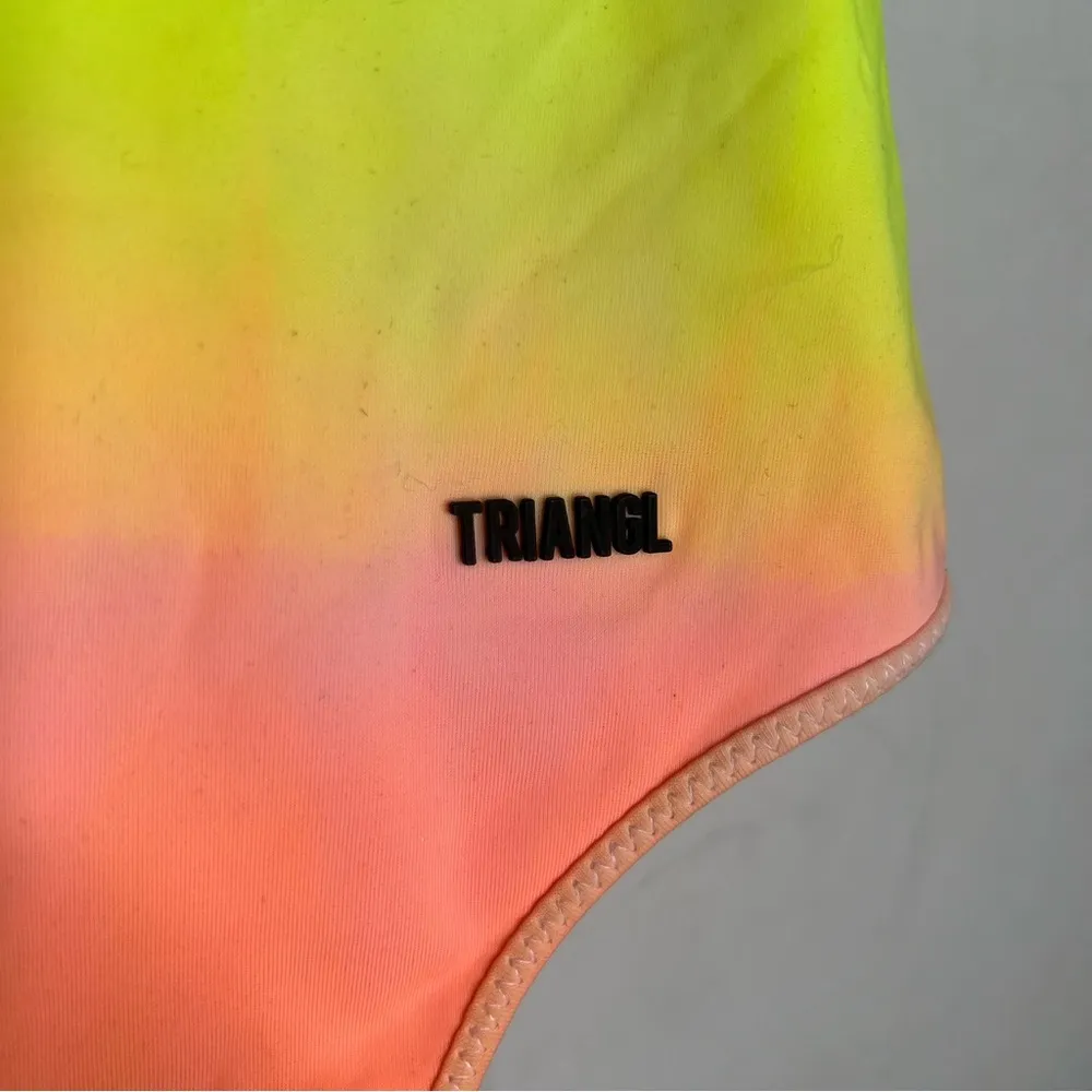 TRIANGL Ombre Rainbow One Piece Low Back Swim Suit NWT Blue Size XS - Image 7