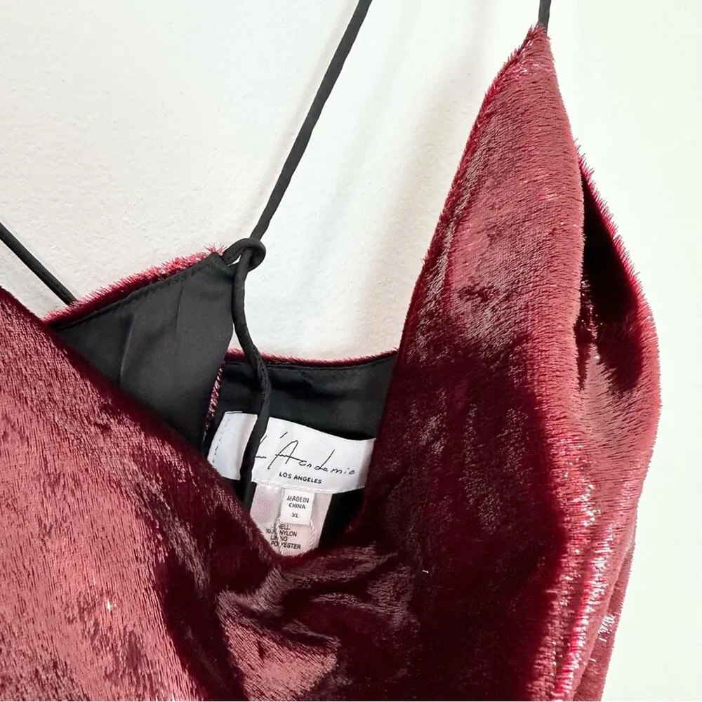 L'Academie Palmer Top Strappy Open Back Burgundy size XL - Image 6