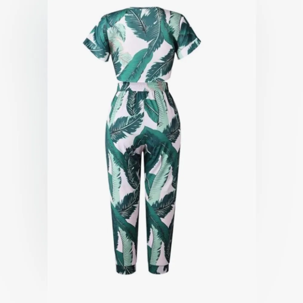 Botanical cropped summer pants set - Image 10
