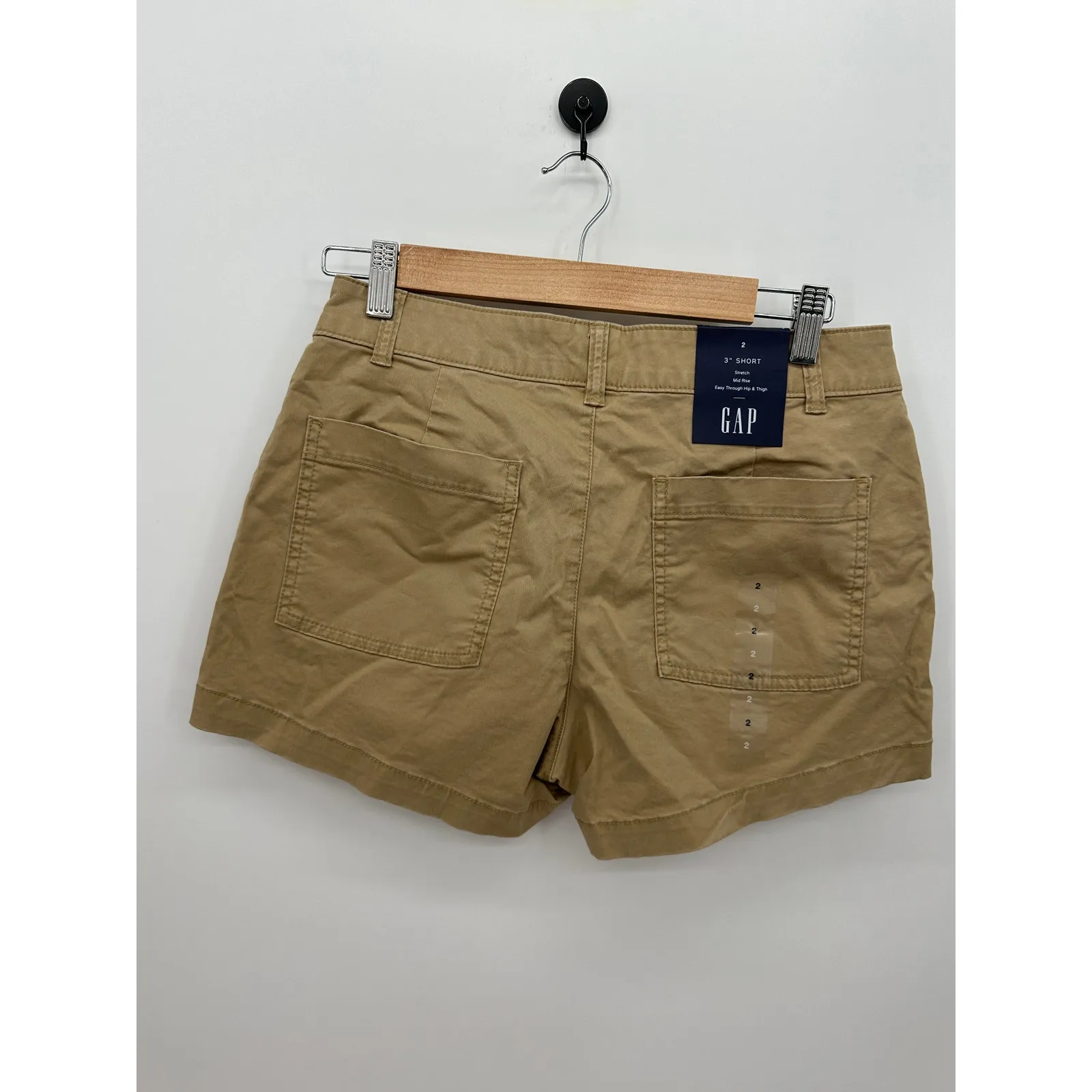 Gap Womens Khaki Chino Shorts Size 2 3" NWT Mid Rise Utility Casual Stretch - Image 6