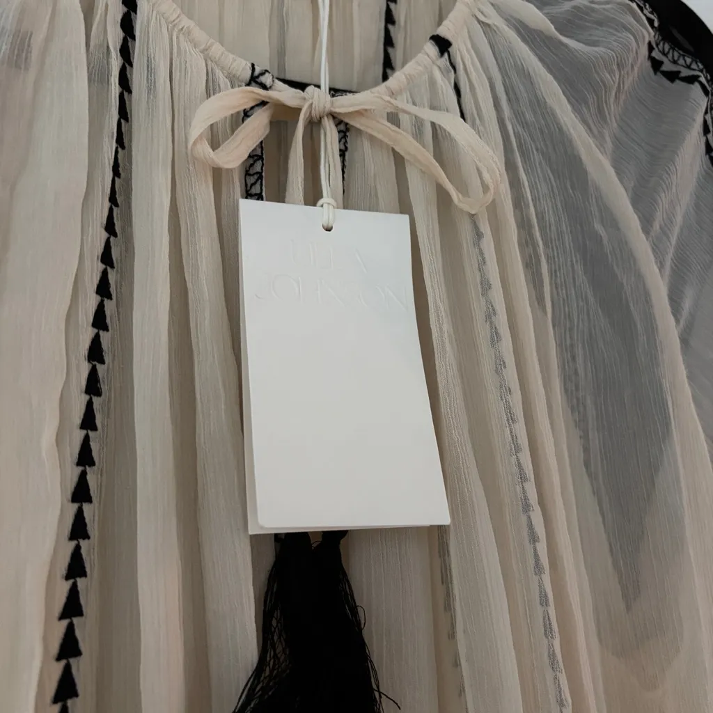 Ulla Johnson Loreli Dress Moonflower Size 14 NEW Boho Bohemian Flowy Tassel Tier - Image 11