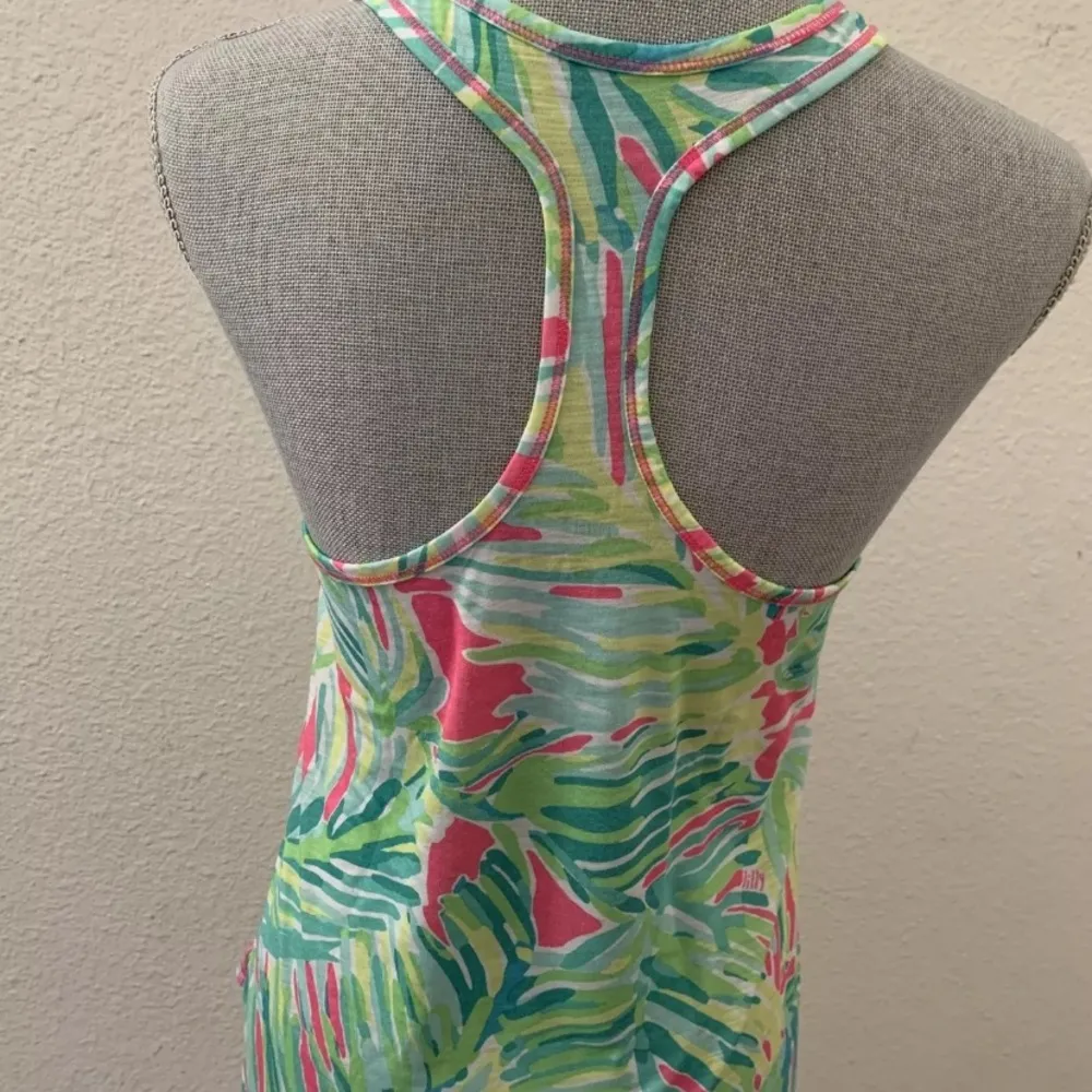 Lilly Pulitzer Luxletic Tank Top Small S pink green WORN ONCE RARE HTF GORGEOUS - Image 3