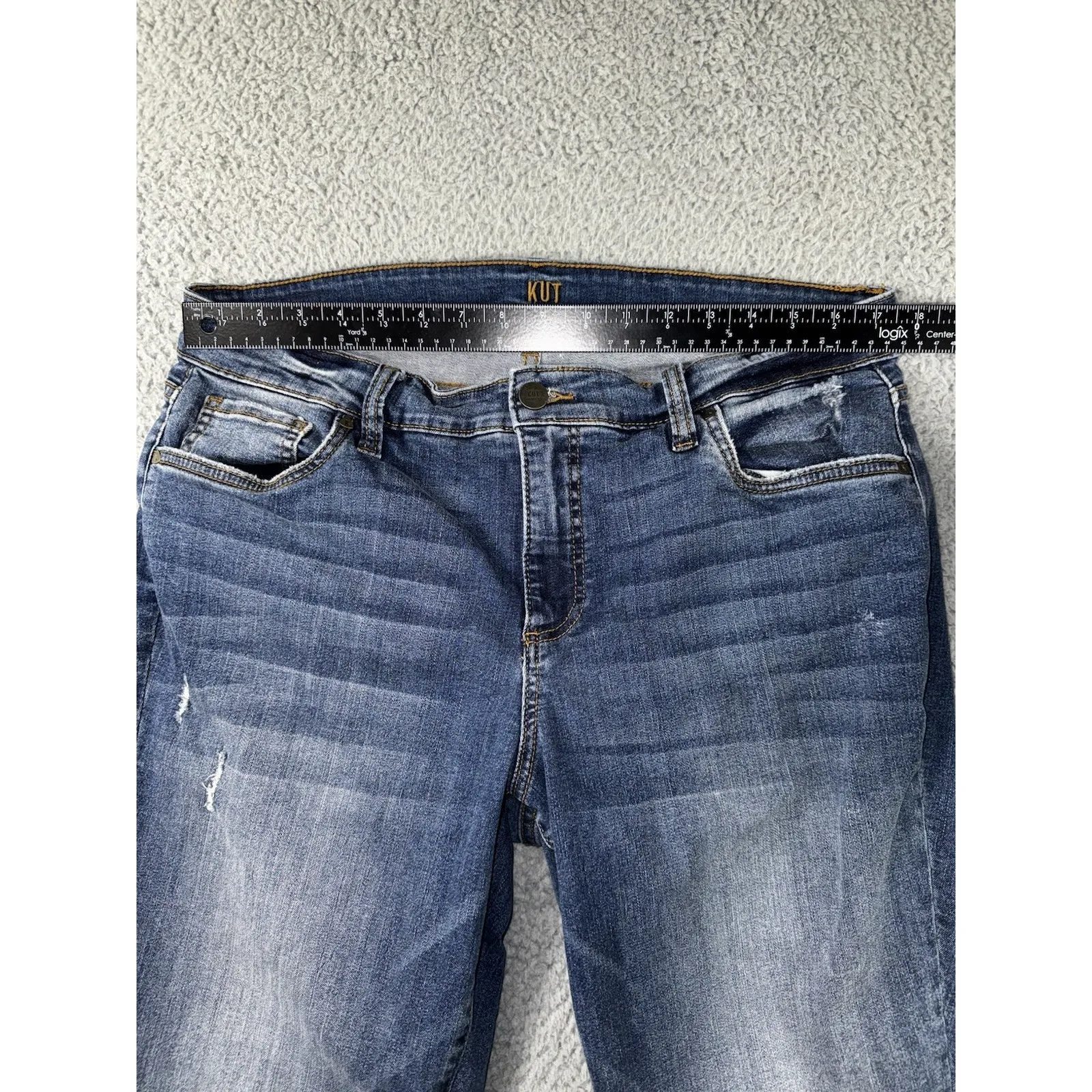 Kut‎ From The Kloth Jeans Women 14w Ankle Skinny Distressed Fringe Raw Hem Boho - Image 3