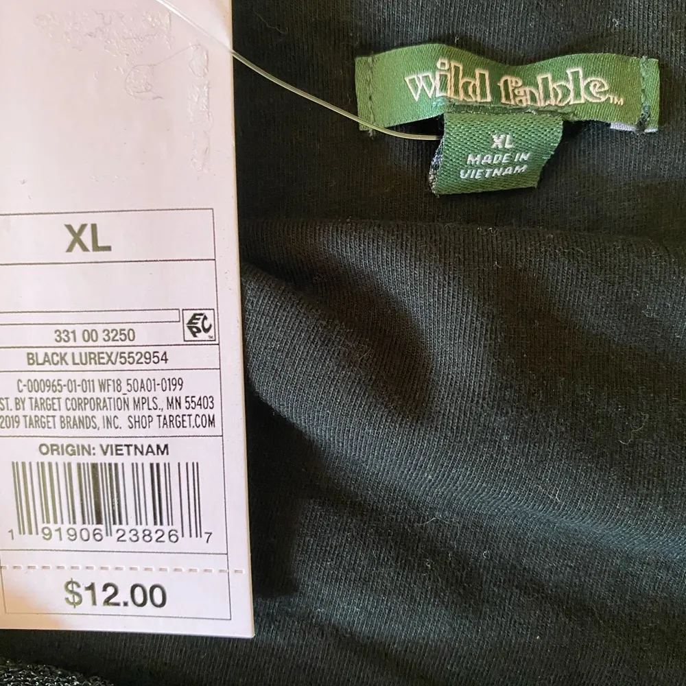 NWT Wild Fable Black Sparkly Bandeau Top Large - Image 4