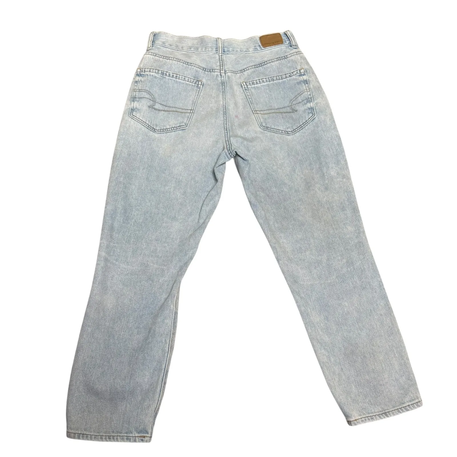 American Eagle Mom Jeans‎ Ripped Distressed High Waisted Light Wash Denim - Image 3