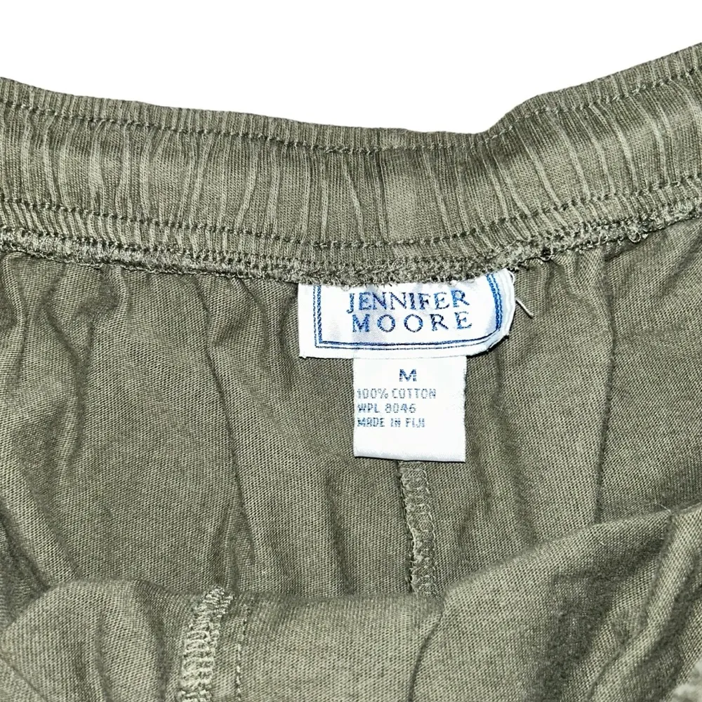 Vintage 90s Olive Green Jennifer Moore Athleisure Cotton Shorts Women’s Medium! - Image 3