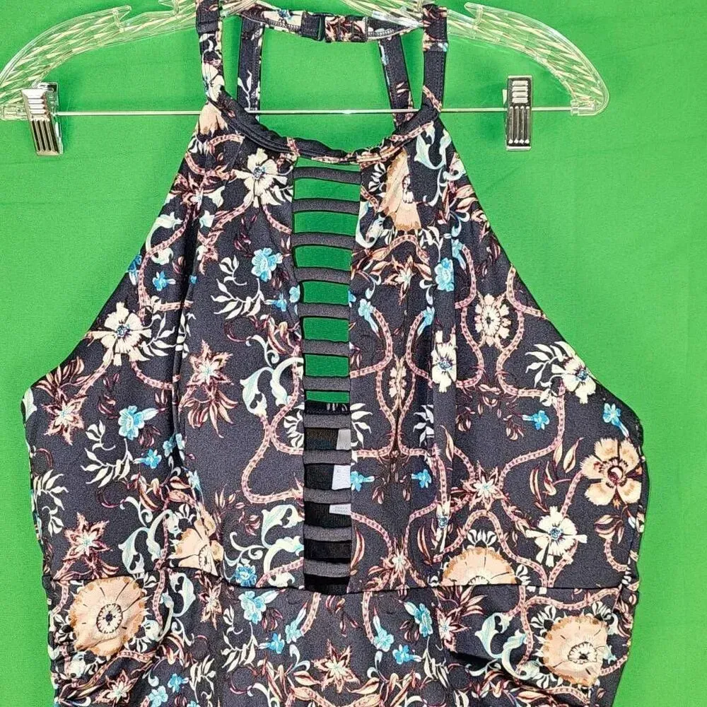 Swim By Cacique Womens Dark Blue Floral One Piece‎ Swimsuit 22 - Image 3