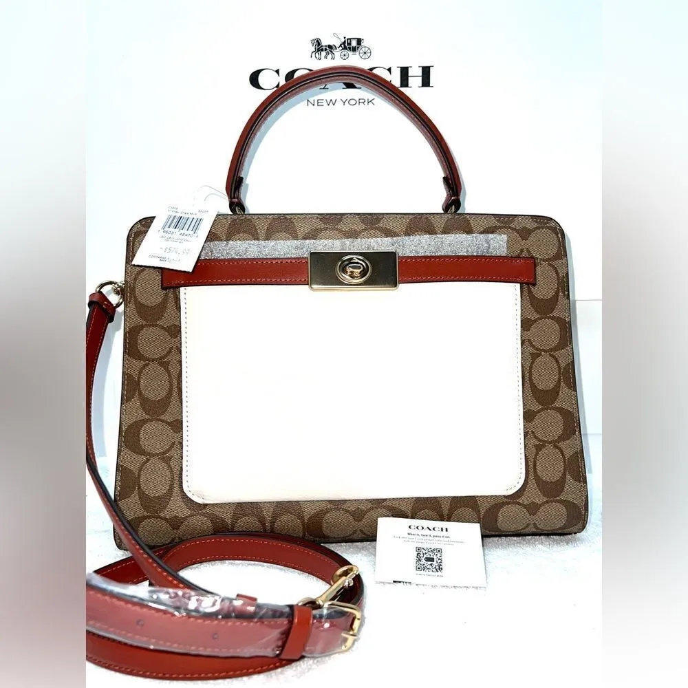 🔥🎁NWT! Coach Lane Carryall Satchel Handbag in Colorblock Msrp:$498.00 - Image 2