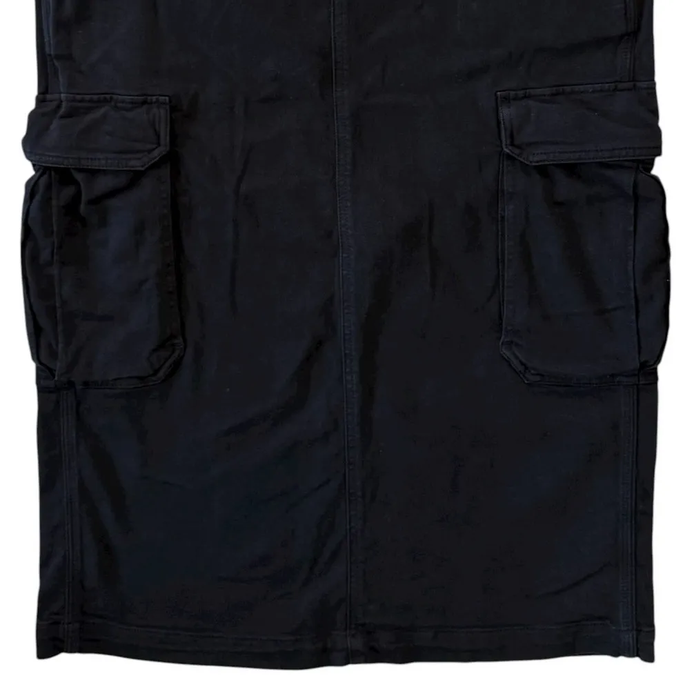 Aritzia TNA Cargo Skirt Black Denim Midi Skirt with Pockets Size Small (4) - Image 5