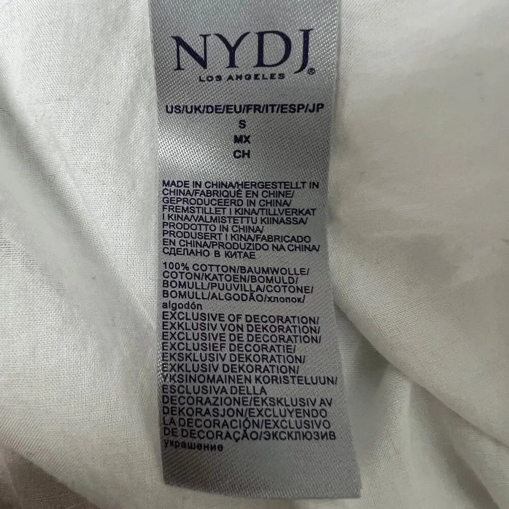 NYDJ Women's Embroidered Boho Peasant Cottagecore Gardencore Beach Tassel Top S - Image 9