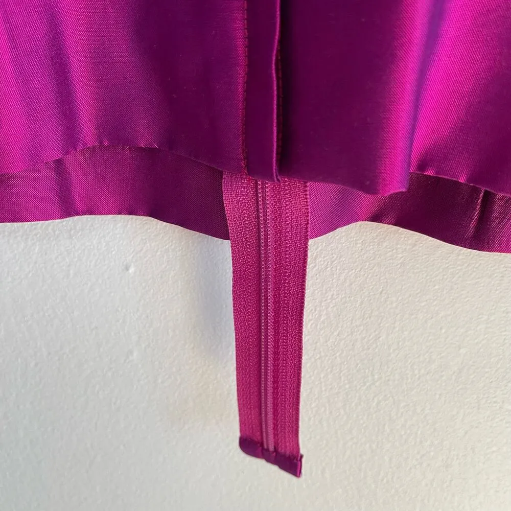 Marisa Baratelli Purple Sleeveless Top 8 Womens Thai Silk Zip Back U Neck U Back - Image 4