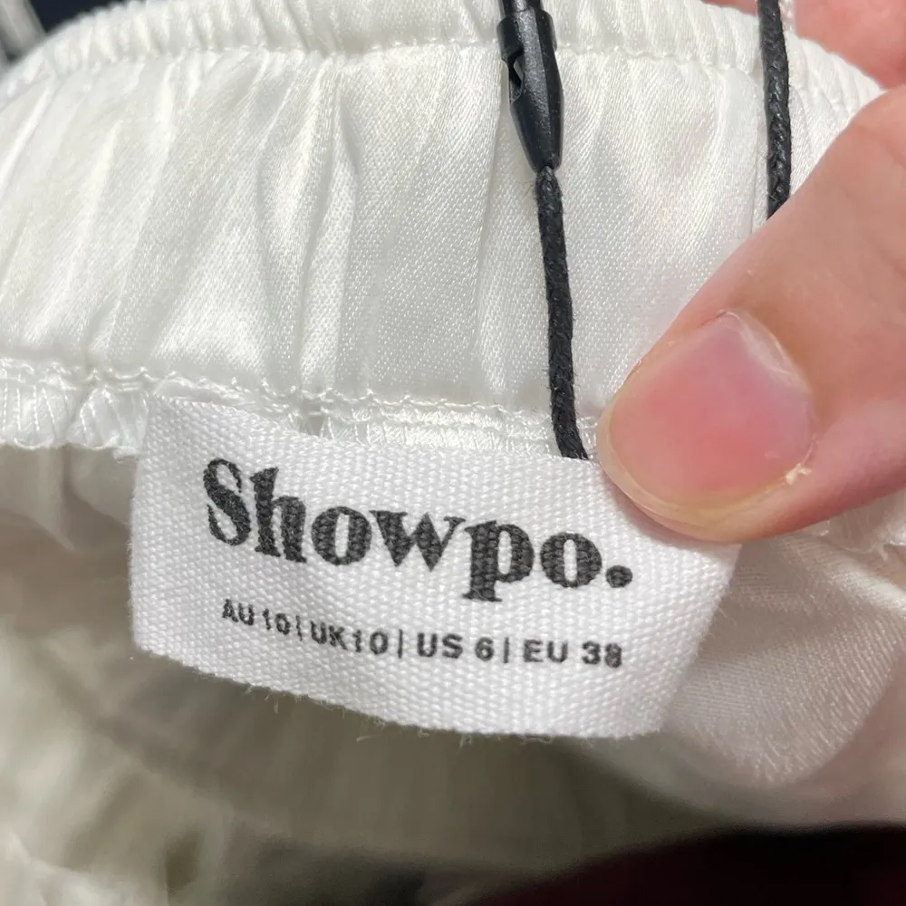 NWT Showpo Amalee Fringe Strapless Crop Top and Midi Skirt Set White Size 6 - Image 15