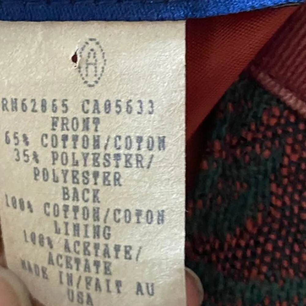 Vintage Ruff Hewn Floral Tapestry Sleeveless Rust Red Vest Waistcoat Size Medium - Image 6