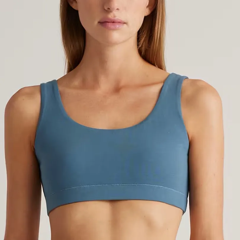 NWOT Quince Women's Ocean Blue Organic Cotton Tank Bralette (2-pack) Sz S - Image 1