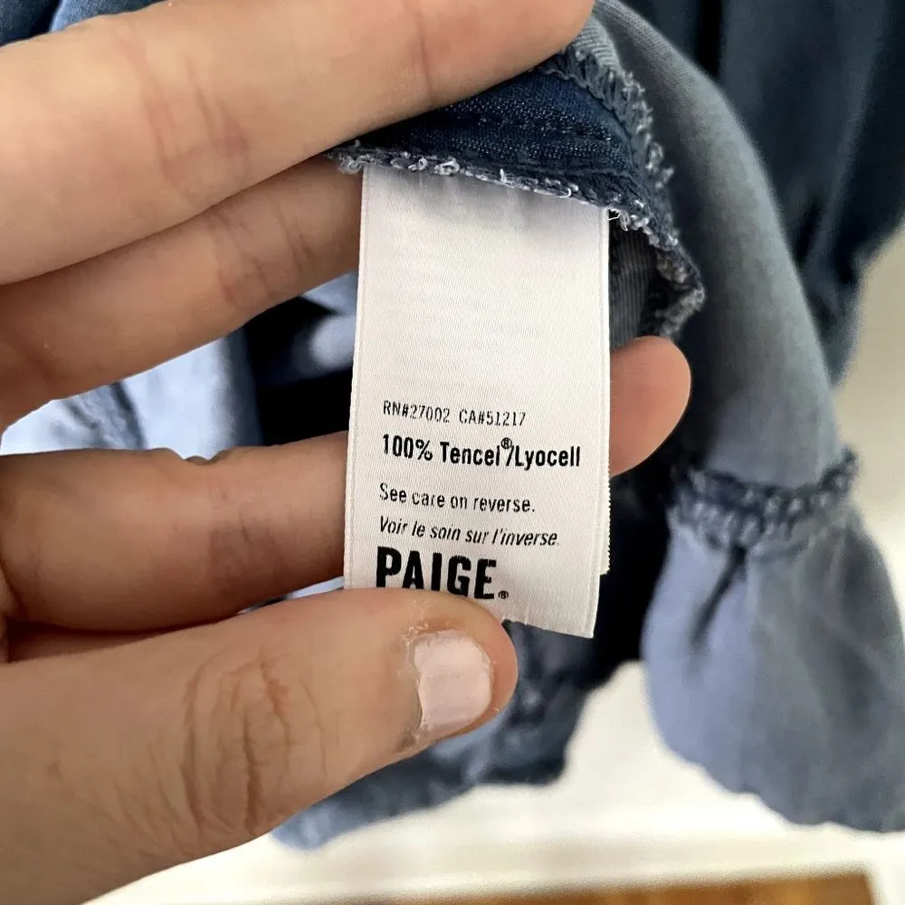 Paige denim long sleeved dress wraparound style v-neck tie waist casual dress - Image 6