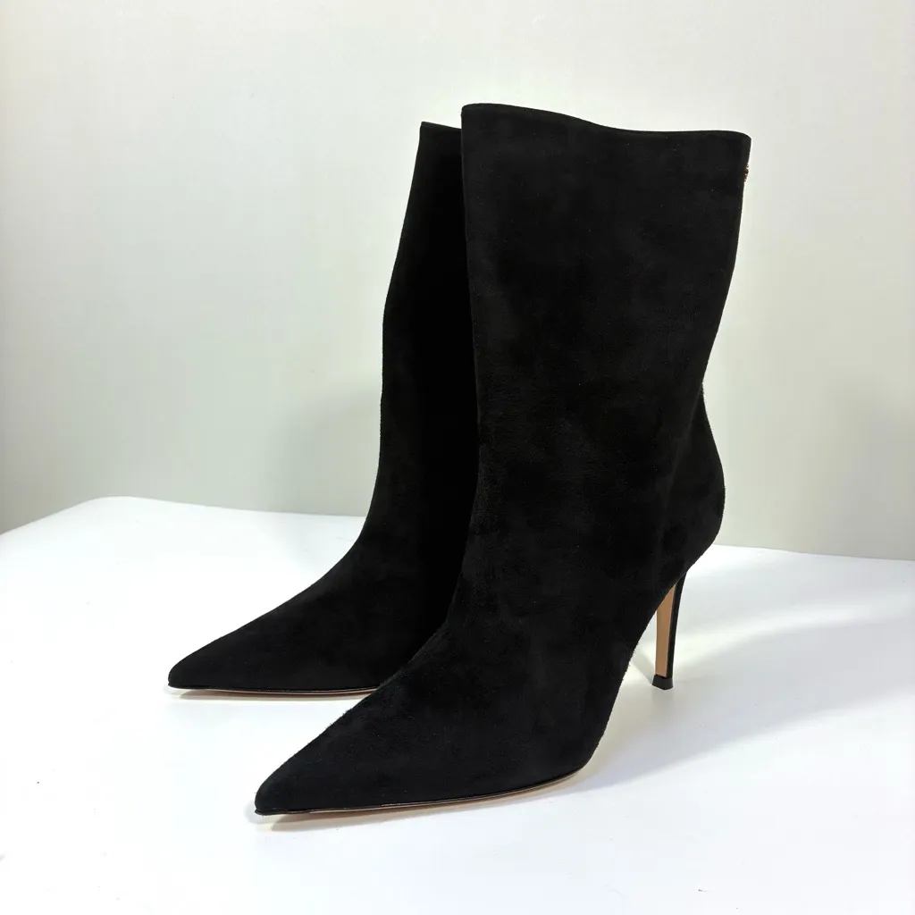 Gianvito Rossi Camoscio Stivale Pointed Toe Bootie Boots Black 39.5 EU NEW Suede - Image 3