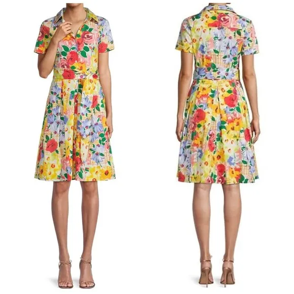 Frances Valentine Bella Belted Picnic Shirtdress Floral Size XL - Image 2