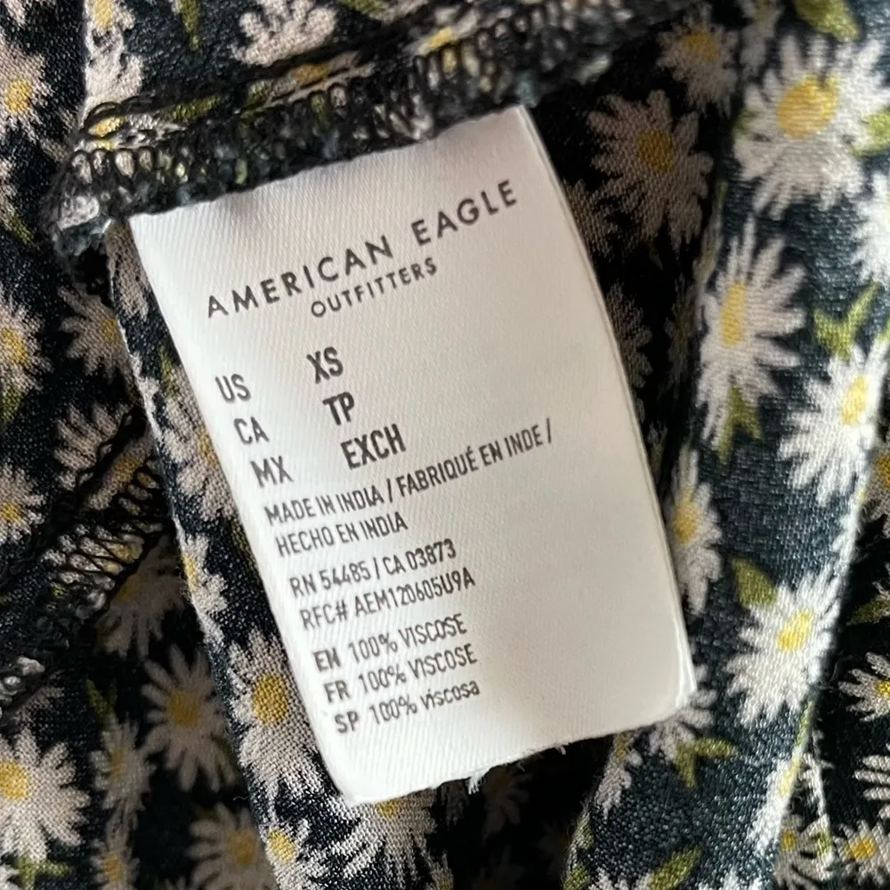 American Eagle XS Daisy Ditsy Floral Cowl Neck Halter Summer Flowy Mini Dress - Image 7