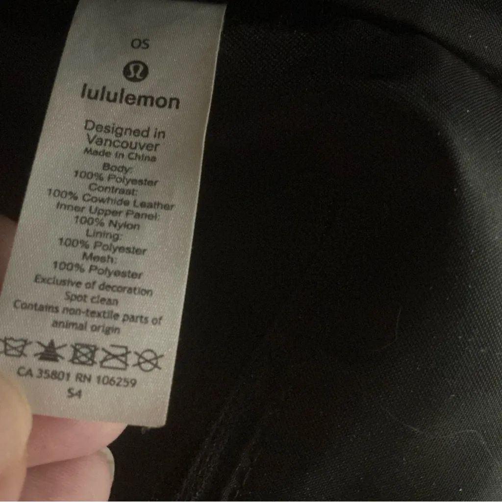 Lululemon tote handbag now and always tote black cowhide leather trim canvas - Image 11