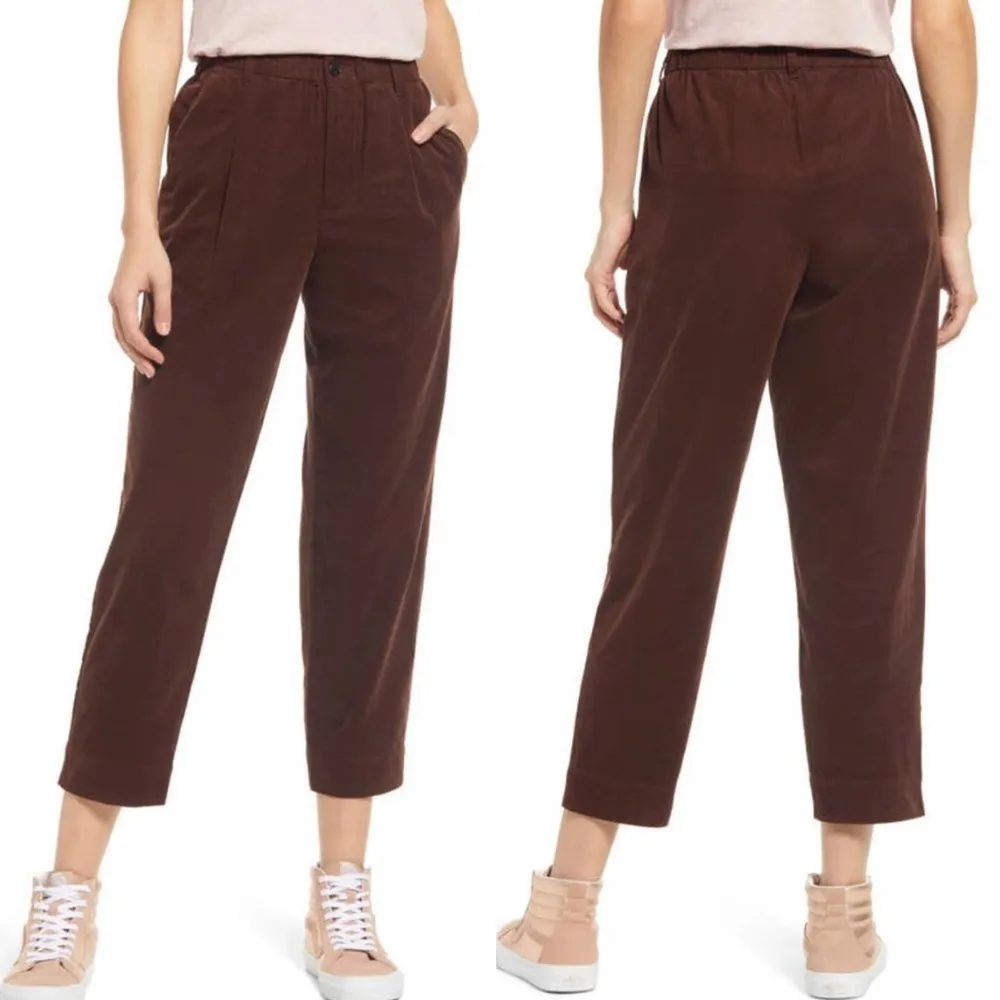 Madewell Corduroy Pull on Joggers Cotton Cropped High Rise Straight Leg NEW XL - Image 5
