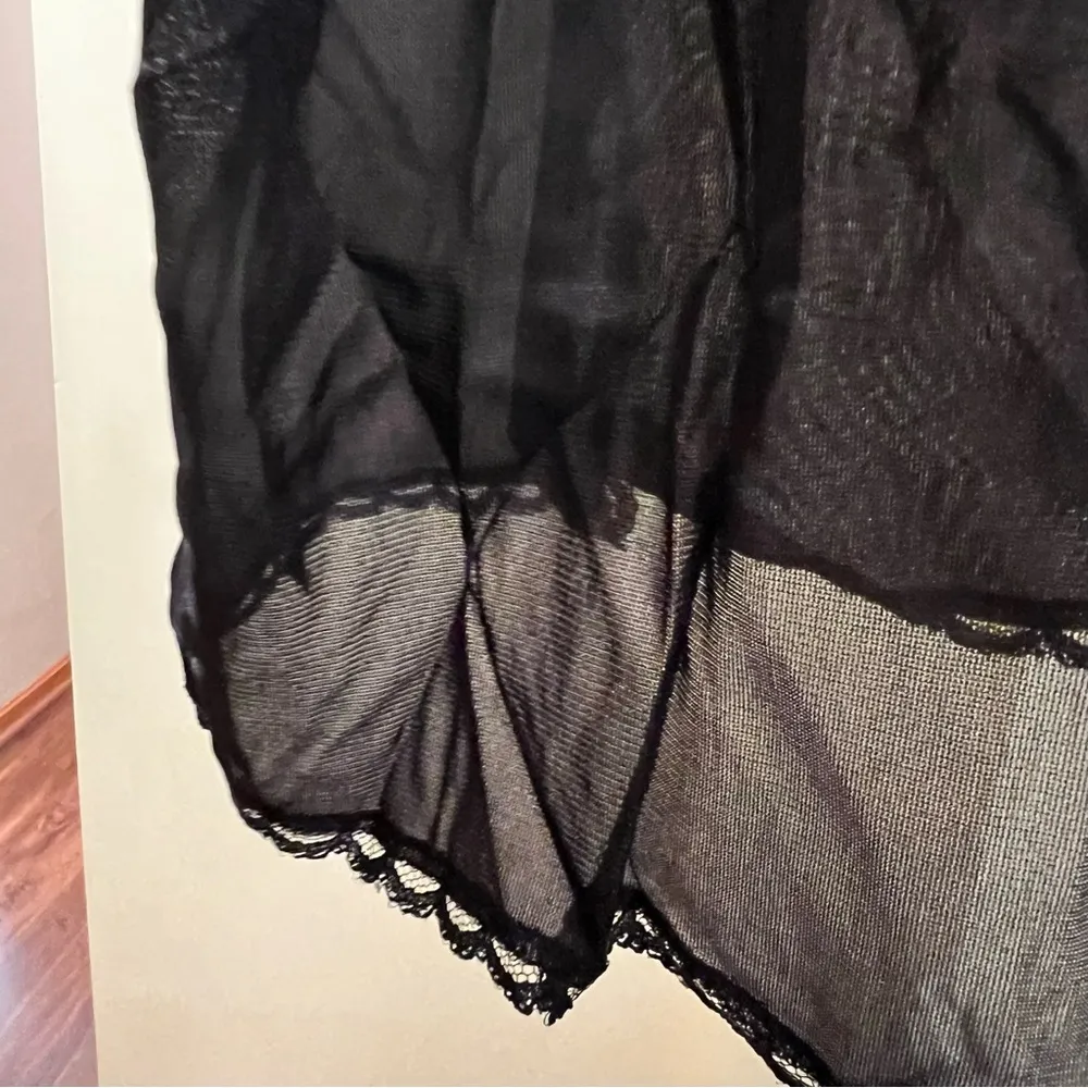 Montgomery Ward Vintage Cami Nylon Dress Camisole Black Lace NWT Size 40 USA - Image 10