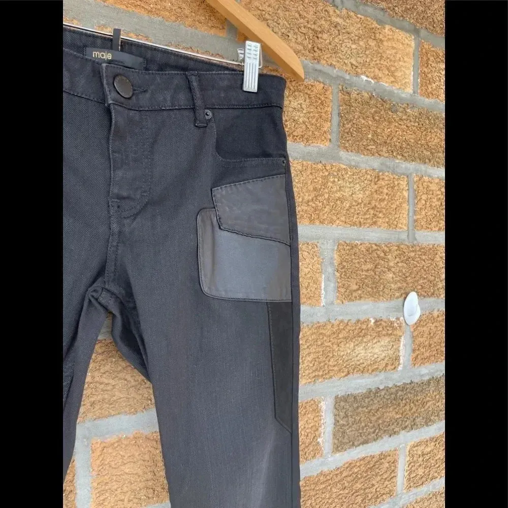 maje H15 Patchy Black Skinny Jean 4 - Image 3