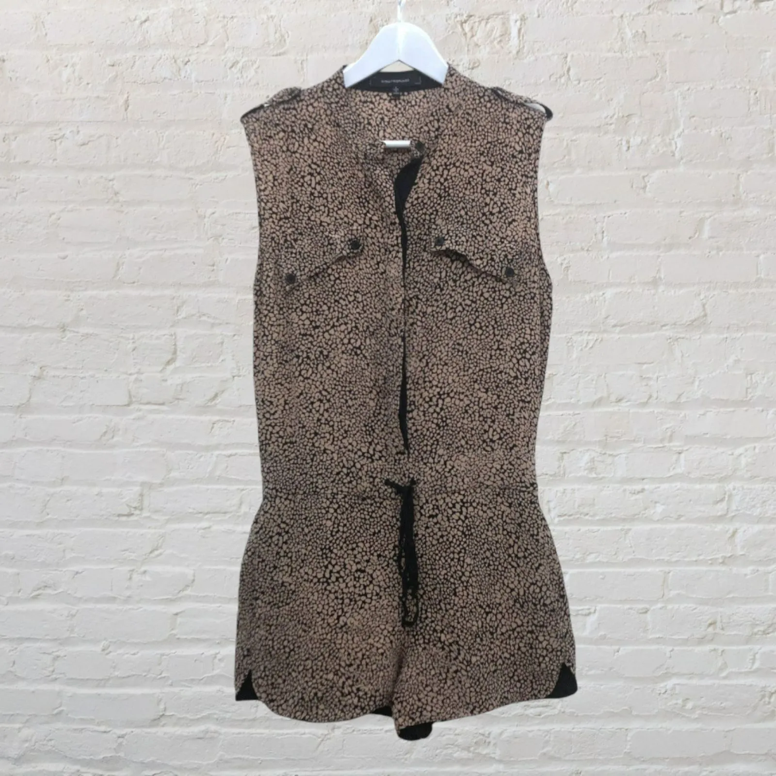 Robert Rodriguez Silk Romper Size 2 Animal Print Black Pink Designer Shorts - Image 2