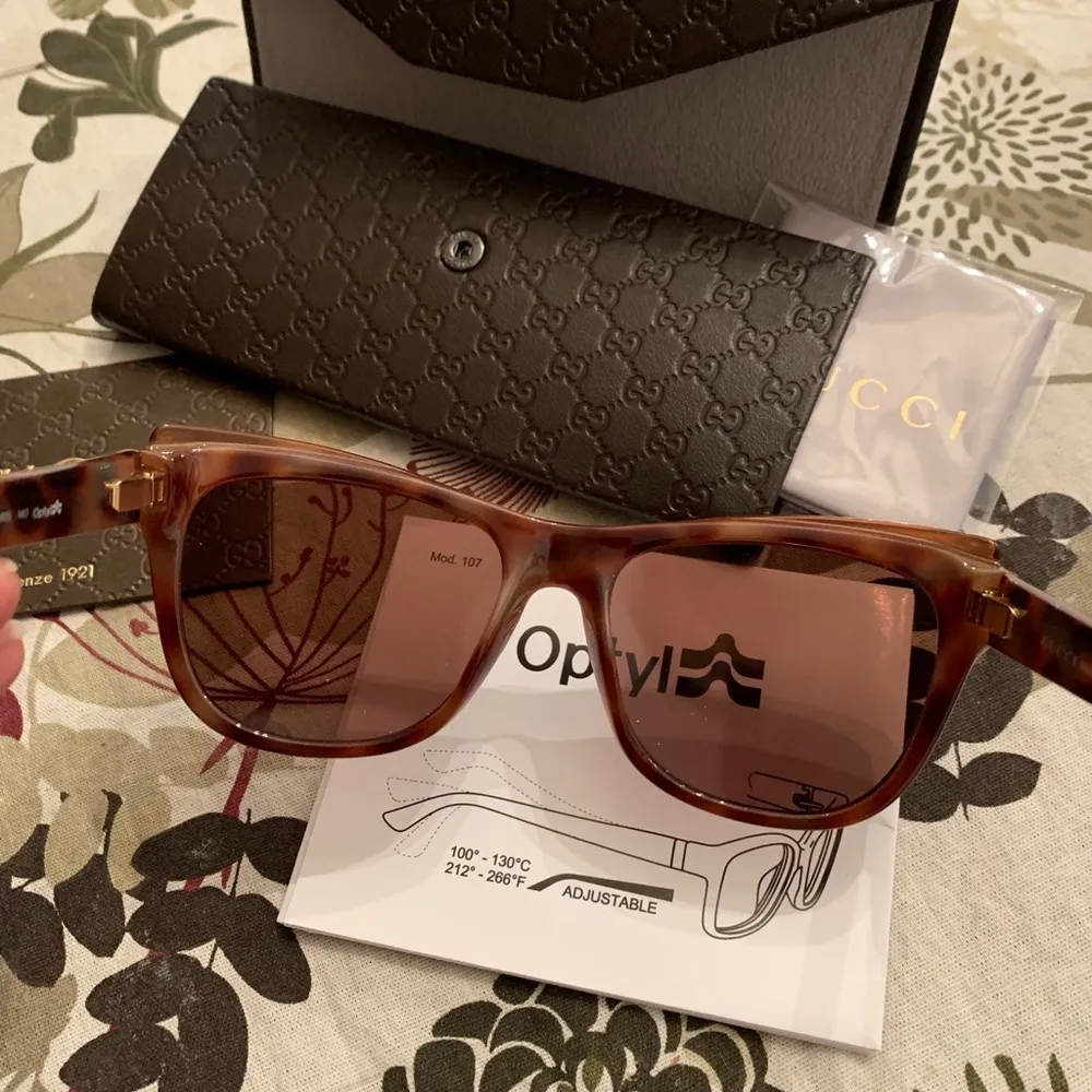 Authentic Gucci 52m oversized cat Optyl acetate leopard print sunglasses - Image 8