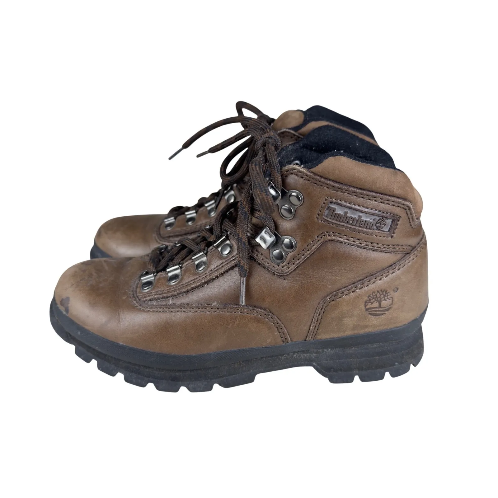 Vintage Timberland Euro Hiker 95311 Leather Boots Brown Unisex Women 10 Men 8.5 - Image 3