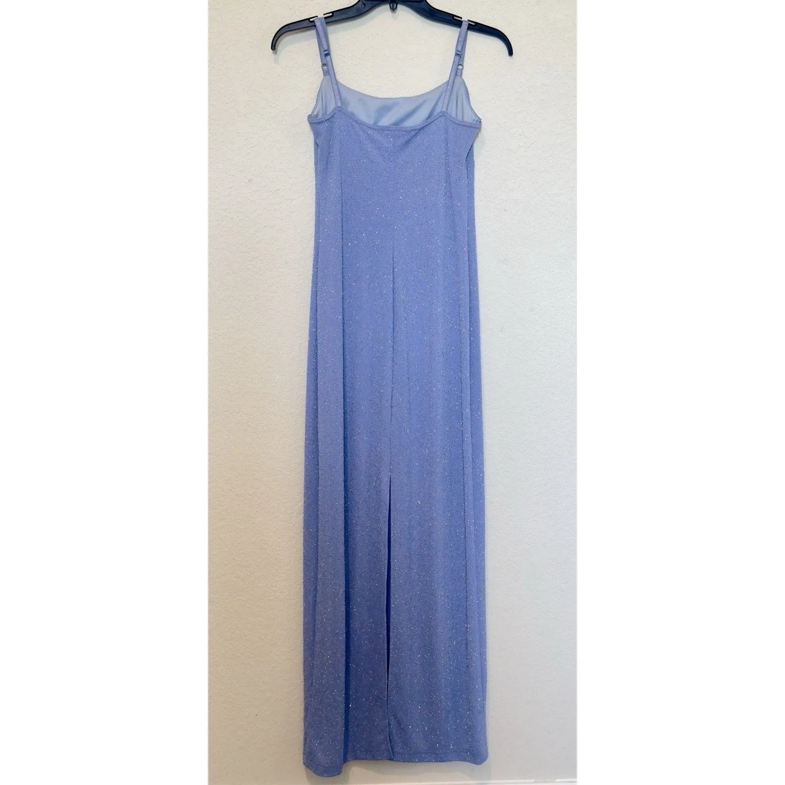 Y2K City Triangles Embellished Maxi Dress in Light Blue Size M USA Sparkly - Image 3