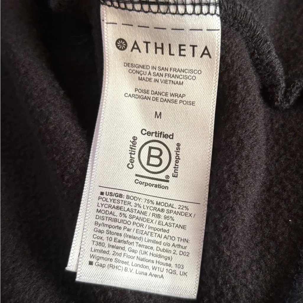 Athleta Black Tie Front Cardigan Sweater Modal Blend Women’s Size Medium - Image 8