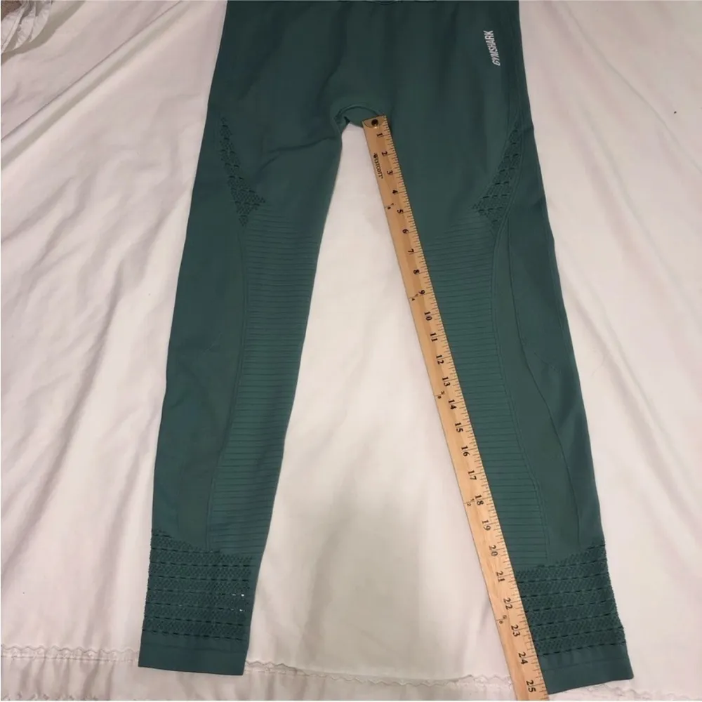 Gymshark Energy Seamless Leggings Sz Large Blue Green Moto Eyelet Mesh High Rise - Image 7