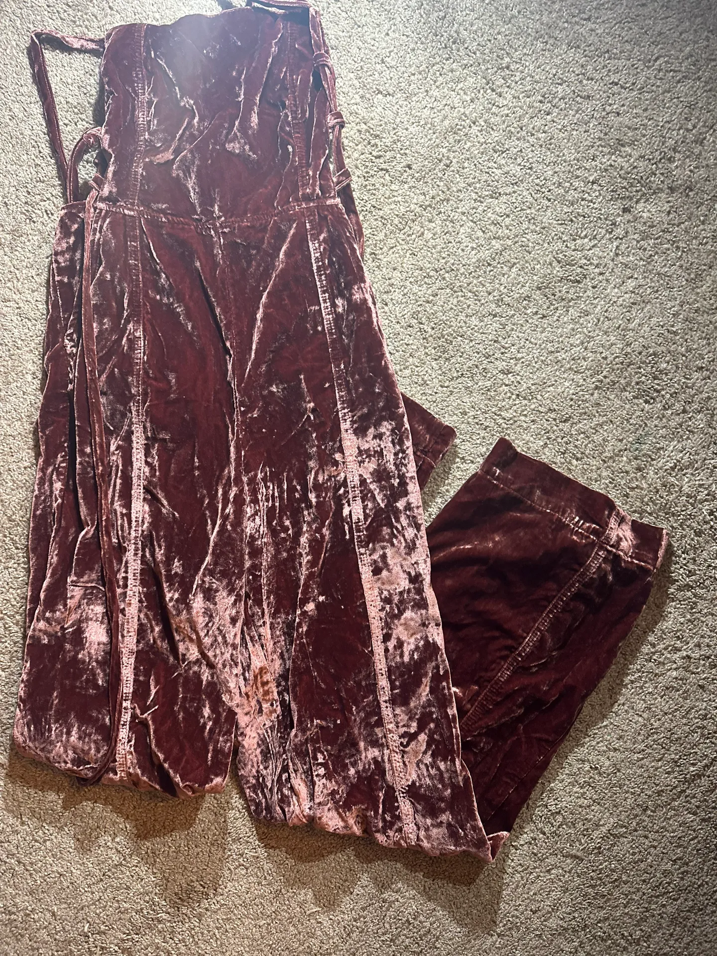 90's Forever Tie Side Velvet Overalls - Image 10