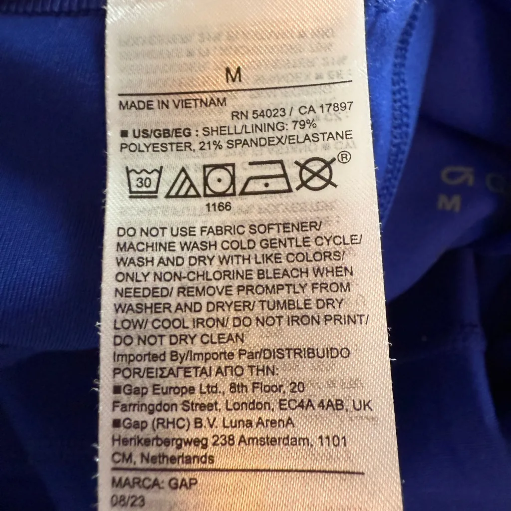 GapFit High Rise Power Full Length Leggings S & Power Racerback Brami M SET Blue - Image 8