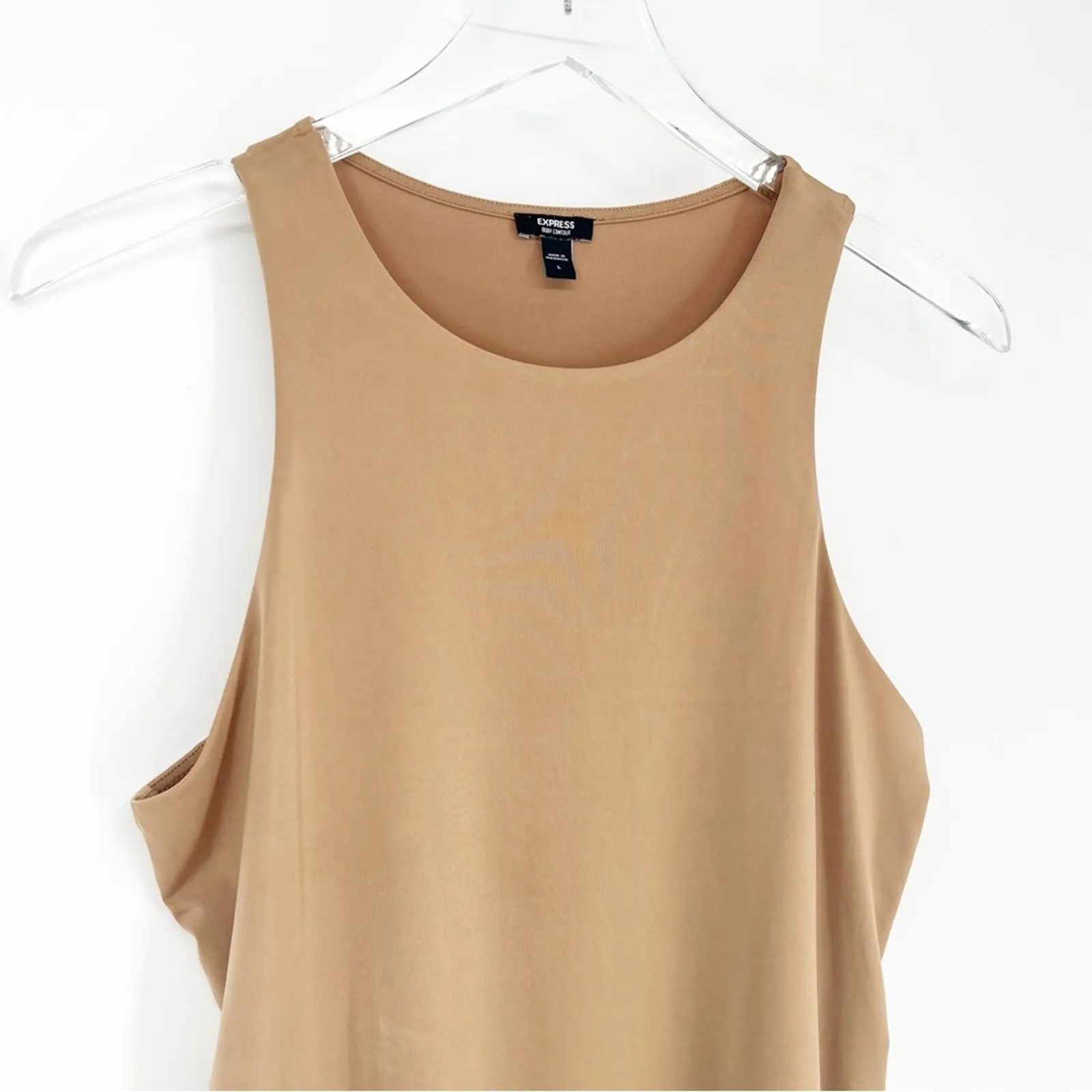 Express Body Contour Bodysuit L Tan‎ - Image 4